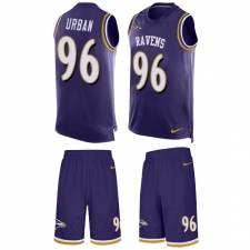 Men's Nike Baltimore Ravens #96 Brent Urban Limited Purple Tank Top Suit NFL Jersey