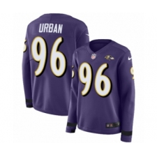 Women's Nike Baltimore Ravens #96 Brent Urban Limited Purple Therma Long Sleeve NFL Jersey