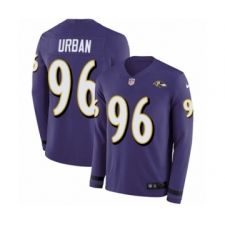 Youth Nike Baltimore Ravens #96 Brent Urban Limited Purple Therma Long Sleeve NFL Jersey