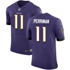 Men's Nike Baltimore Ravens #11 Breshad Perriman Elite Purple Team Color NFL Jersey