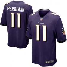 Youth Nike Baltimore Ravens #11 Breshad Perriman Game Purple Team Color NFL Jersey