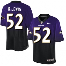 Youth Nike Baltimore Ravens #52 Ray Lewis Elite Purple/Black Fadeaway NFL Jersey