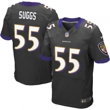 Men's Nike Baltimore Ravens #55 Terrell Suggs Elite Black Alternate NFL Jersey