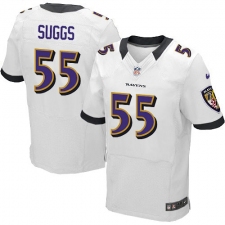Men's Nike Baltimore Ravens #55 Terrell Suggs Elite White NFL Jersey