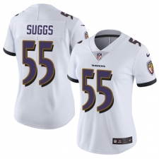 Women's Nike Baltimore Ravens #55 Terrell Suggs White Vapor Untouchable Limited Player NFL Jersey