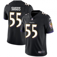 Youth Nike Baltimore Ravens #55 Terrell Suggs Black Alternate Vapor Untouchable Limited Player NFL Jersey