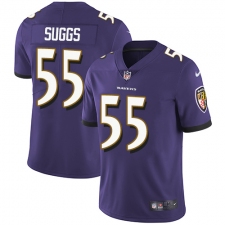 Youth Nike Baltimore Ravens #55 Terrell Suggs Purple Team Color Vapor Untouchable Limited Player NFL Jersey