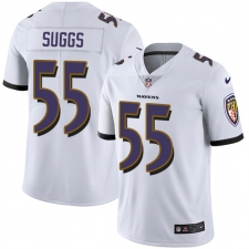 Youth Nike Baltimore Ravens #55 Terrell Suggs White Vapor Untouchable Limited Player NFL Jersey