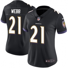 Women's Nike Baltimore Ravens #21 Lardarius Webb Elite Black Alternate NFL Jersey