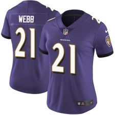 Women's Nike Baltimore Ravens #21 Lardarius Webb Elite Purple Team Color NFL Jersey