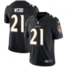 Youth Nike Baltimore Ravens #21 Lardarius Webb Elite Black Alternate NFL Jersey