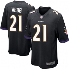 Youth Nike Baltimore Ravens #21 Lardarius Webb Game Black Alternate NFL Jersey
