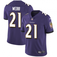 Youth Nike Baltimore Ravens #21 Lardarius Webb Purple Team Color Vapor Untouchable Limited Player NFL Jersey