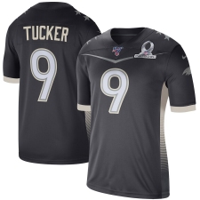 Men's Nike Baltimore Ravens #9 Justin Tucker 2020 AFC Pro Bowl Game Jersey Anthracite