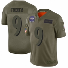 Women's Baltimore Ravens #9 Justin Tucker Limited Camo 2019 Salute to Service Football Jersey