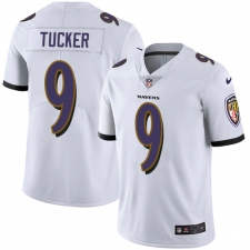 Youth Nike Baltimore Ravens #9 Justin Tucker White Vapor Untouchable Limited Player NFL Jersey