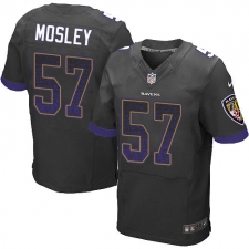Men's Nike Baltimore Ravens #57 C.J. Mosley Elite Black Alternate Drift Fashion NFL Jersey