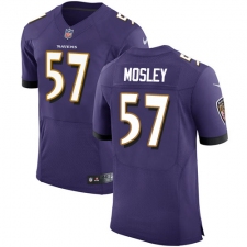 Men's Nike Baltimore Ravens #57 C.J. Mosley Elite Purple Team Color NFL Jersey