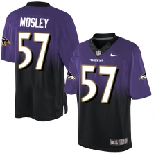 Men's Nike Baltimore Ravens #57 C.J. Mosley Elite Purple/Black Fadeaway NFL Jersey