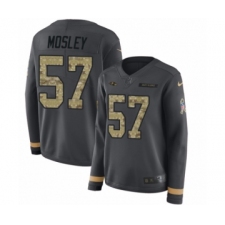 Women's Nike Baltimore Ravens #57 C.J. Mosley Limited Black Salute to Service Therma Long Sleeve NFL Jersey
