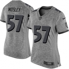 Women's Nike Baltimore Ravens #57 C.J. Mosley Limited Gray Gridiron NFL Jersey