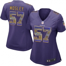 Women's Nike Baltimore Ravens #57 C.J. Mosley Limited Purple Strobe NFL Jersey