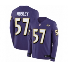 Youth Nike Baltimore Ravens #57 C.J. Mosley Limited Purple Therma Long Sleeve NFL Jersey