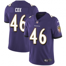 Youth Nike Baltimore Ravens #46 Morgan Cox Elite Purple Team Color NFL Jersey