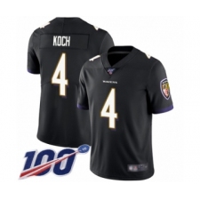 Men's Baltimore Ravens #4 Sam Koch Black Alternate Vapor Untouchable Limited Player 100th Season Football Jersey