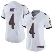 Women's Nike Baltimore Ravens #4 Sam Koch Elite White NFL Jersey