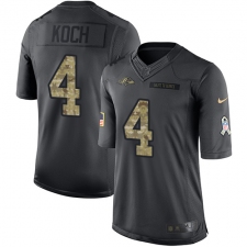 Youth Nike Baltimore Ravens #4 Sam Koch Limited Black 2016 Salute to Service NFL Jersey