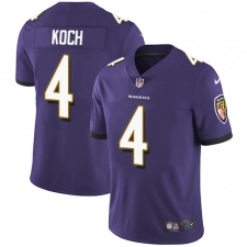 Youth Nike Baltimore Ravens #4 Sam Koch Purple Team Color Vapor Untouchable Limited Player NFL Jersey