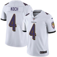 Youth Nike Baltimore Ravens #4 Sam Koch White Vapor Untouchable Limited Player NFL Jersey