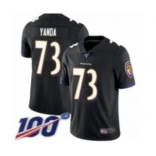Men's Baltimore Ravens #73 Marshal Yanda Black Alternate Vapor Untouchable Limited Player 100th Season Football Jersey