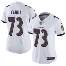 Women's Nike Baltimore Ravens #73 Marshal Yanda Elite White NFL Jersey