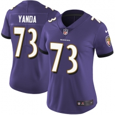 Women's Nike Baltimore Ravens #73 Marshal Yanda Purple Team Color Vapor Untouchable Limited Player NFL Jersey