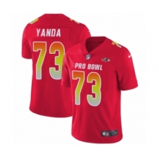 Youth Nike Baltimore Ravens #73 Marshal Yanda Limited Red AFC 2019 Pro Bowl NFL Jersey