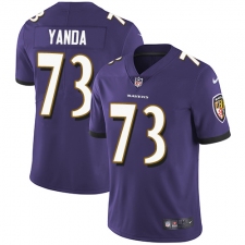 Youth Nike Baltimore Ravens #73 Marshal Yanda Purple Team Color Vapor Untouchable Limited Player NFL Jersey
