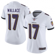 Women's Nike Baltimore Ravens #17 Mike Wallace Elite White NFL Jersey