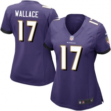 Women's Nike Baltimore Ravens #17 Mike Wallace Game Purple Team Color NFL Jersey