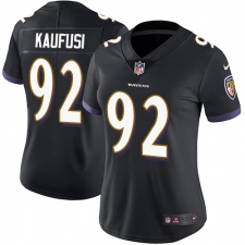 Women's Nike Baltimore Ravens #92 Bronson Kaufusi Black Alternate Vapor Untouchable Limited Player NFL Jersey