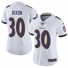 Women's Nike Baltimore Ravens #30 Kenneth Dixon Elite White NFL Jersey