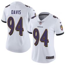Women's Nike Baltimore Ravens #94 Carl Davis White Vapor Untouchable Limited Player NFL Jersey
