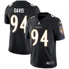 Youth Nike Baltimore Ravens #94 Carl Davis Elite Black Alternate NFL Jersey