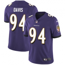 Youth Nike Baltimore Ravens #94 Carl Davis Elite Purple Team Color NFL Jersey