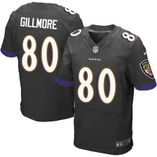Men's Nike Baltimore Ravens #80 Crockett Gillmore Elite Black Alternate NFL Jersey
