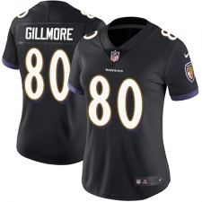 Women's Nike Baltimore Ravens #80 Crockett Gillmore Elite Black Alternate NFL Jersey