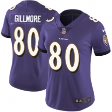 Women's Nike Baltimore Ravens #80 Crockett Gillmore Elite Purple Team Color NFL Jersey