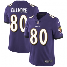 Youth Nike Baltimore Ravens #80 Crockett Gillmore Purple Team Color Vapor Untouchable Limited Player NFL Jersey
