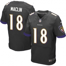Men's Nike Baltimore Ravens #18 Jeremy Maclin Elite Black Alternate NFL Jersey